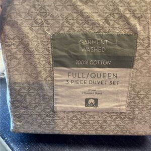 Garment Washed Cotton Duvet Set - Cream